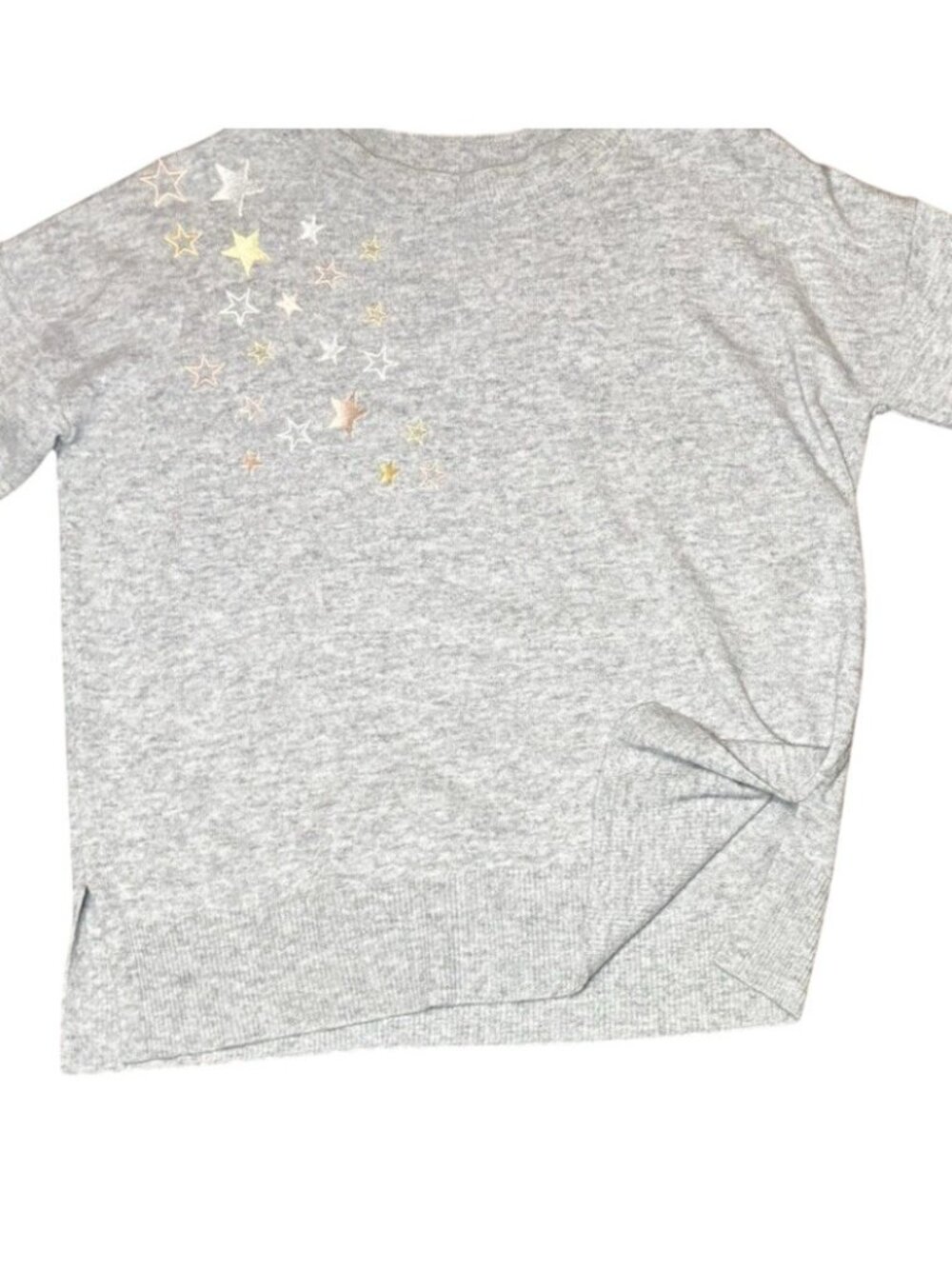 Pure Collection Womens Small Grey Wool Cashmere Blend Casual Size 4 Gold Stars - Picture 3 of 6